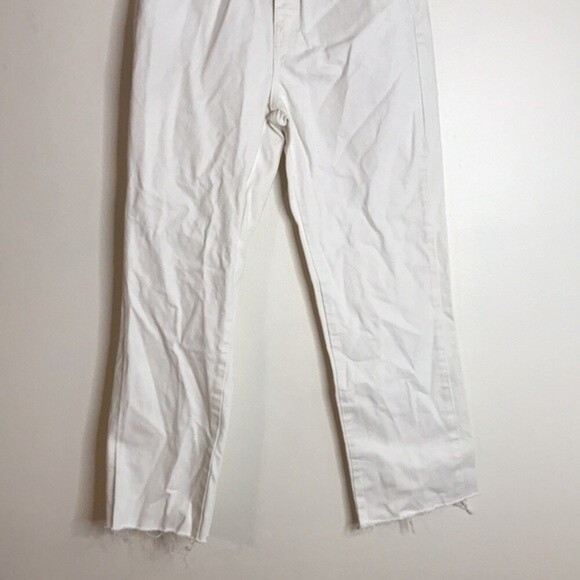 Zara ladies high rise mom jeans with fringe ankles size 6 - Picture 3 of 11